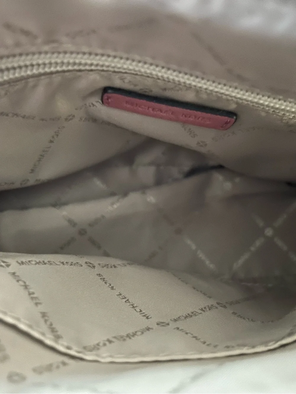 Michael Kors Pink Saffiano Leather Crossbody with Gold Chain Strap